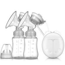 Load image into Gallery viewer, Double Electric Baby Milk Breast Pumps USB Powerful Suction Nipple Pump With Bottle Cold Heat Pad Breast feeding Tools T2236